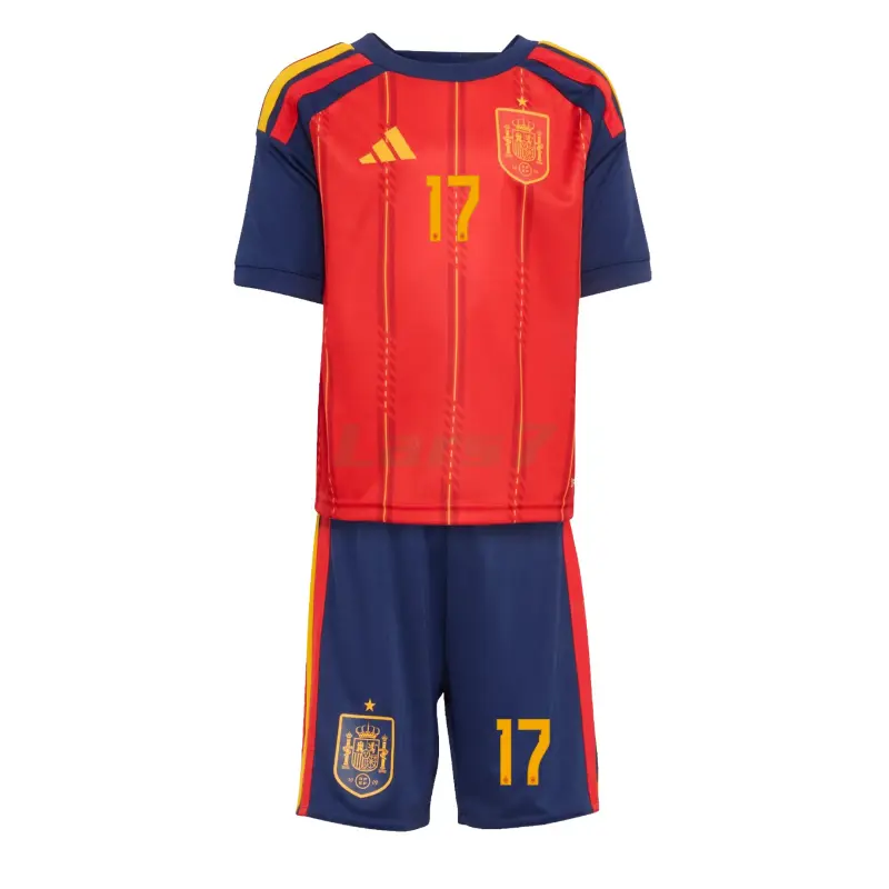 Camiseta Williams Jr 17 España 1ª Equipación 2026 Rojo/Azul Niño Kit