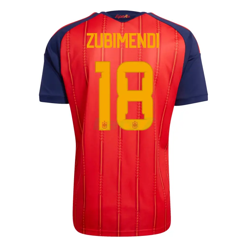Camiseta Zubimendi 18 España 1ª Equipación 2026 Rojo/Azul