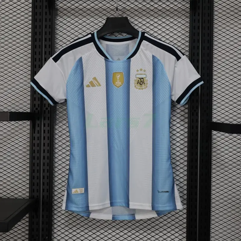 Camiseta Argentina 1ª Equipación Mundial 2026 Azul/Blanco Mujer con FIFA2022 (EDICIÓN JUGADOR)