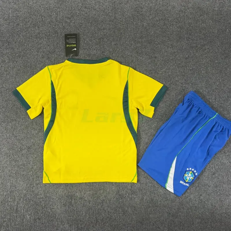 Camiseta Brasil 1ª Equipación Mundial 2026 Amarillo Niño Kit