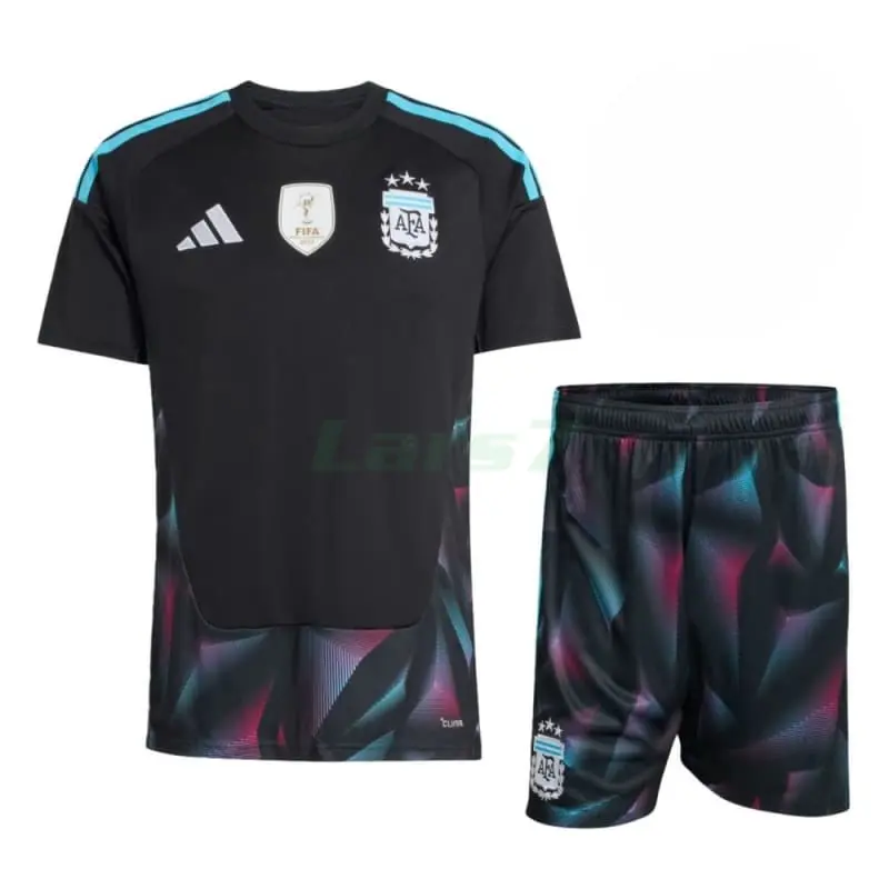 Camiseta de Portero Argentina 1ª Equipación Mundial 2026 Negro Niño Kit