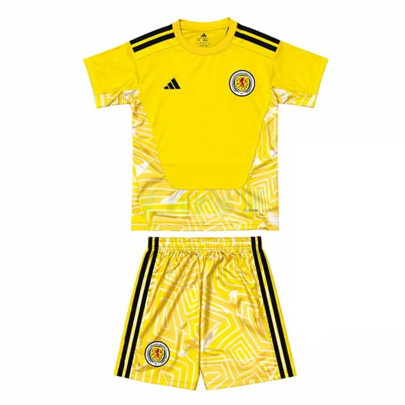 Camiseta de Portero Escocia 1ª Equipación Mundial 2026 Amarillo Niño Kit