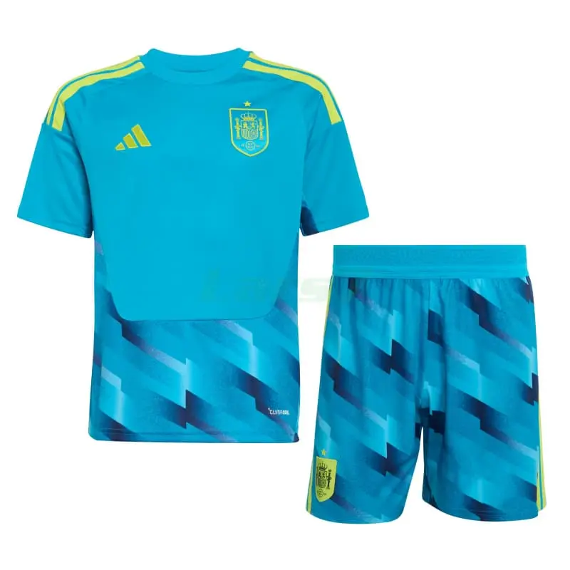 Camiseta de Portero España 1ª Equipación Mundial 2026 Azul Niño Kit