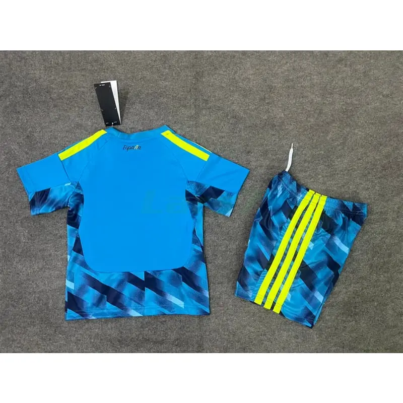 Camiseta de Portero España 1ª Equipación Mundial 2026 Azul Niño Kit