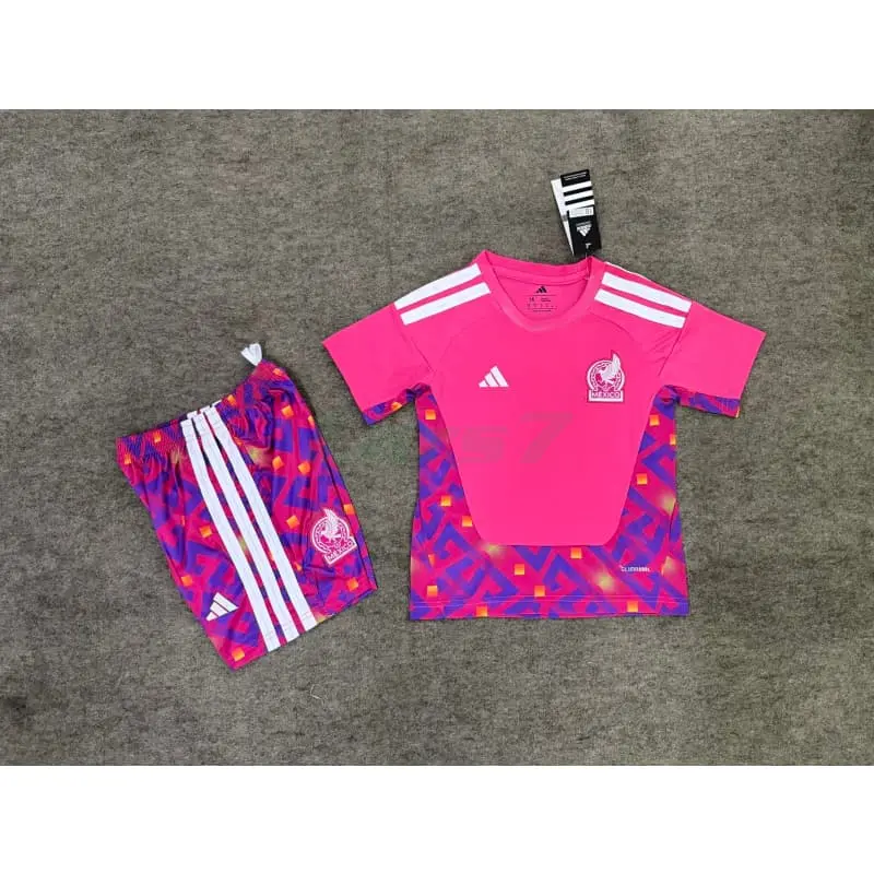 Camiseta de Portero México 1ª Equipación Mundial 2026 Rosa Niño Kit