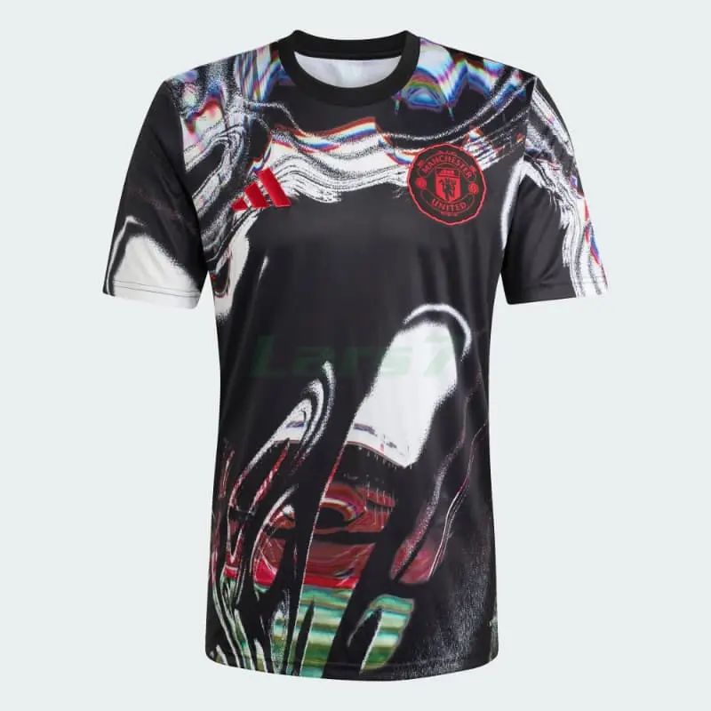 Camiseta Manchester United 2025/2026 Pre-Match Negro con Estampado