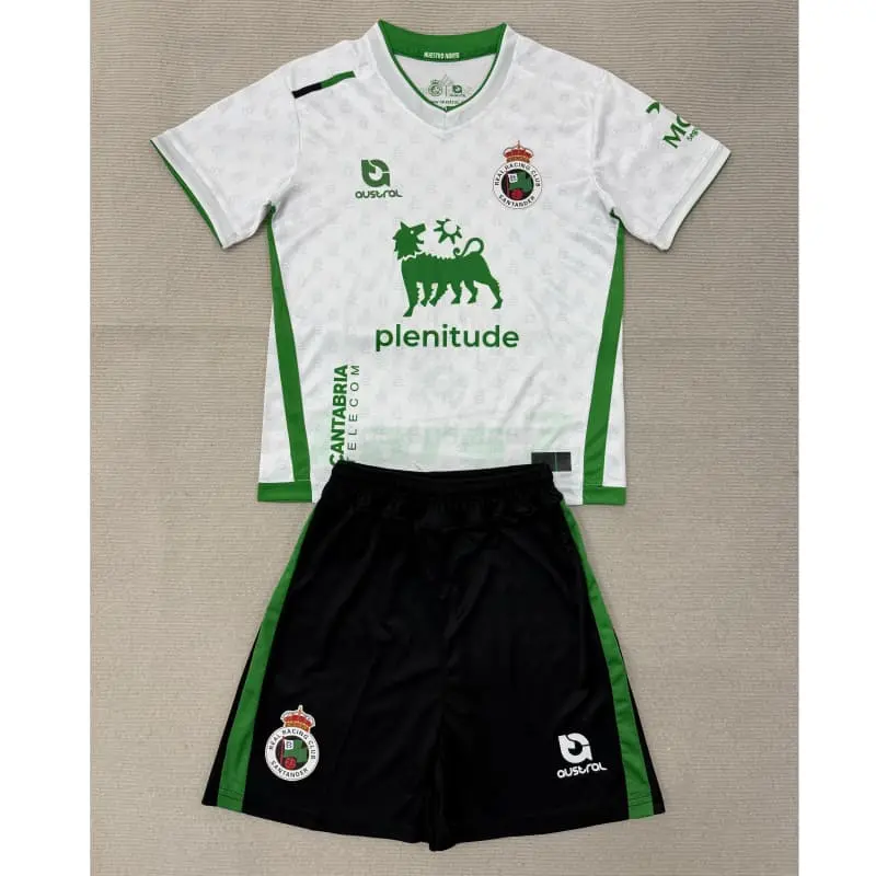 Camiseta Racing de Santander 1ª Equipación 2025/2026 Blanco Niño Kit