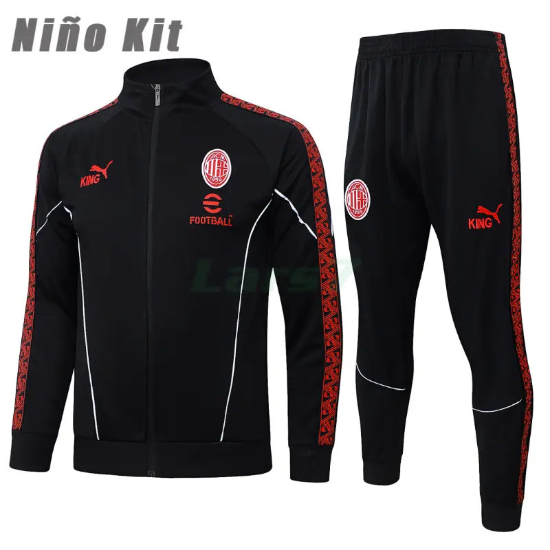 Chandal AC Milan 2025/2026 Niño Negro/Rojo