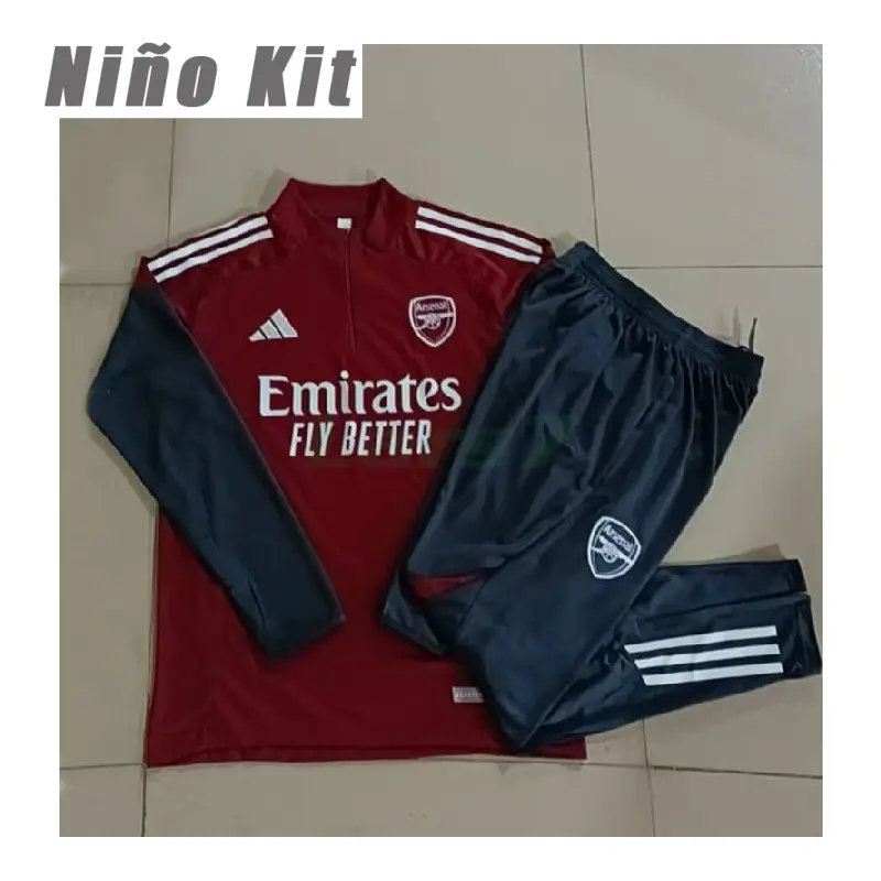Sudadera De Entrenamiento Arsenal 2025/2026 Niño Kit Rojo/Azul Marino