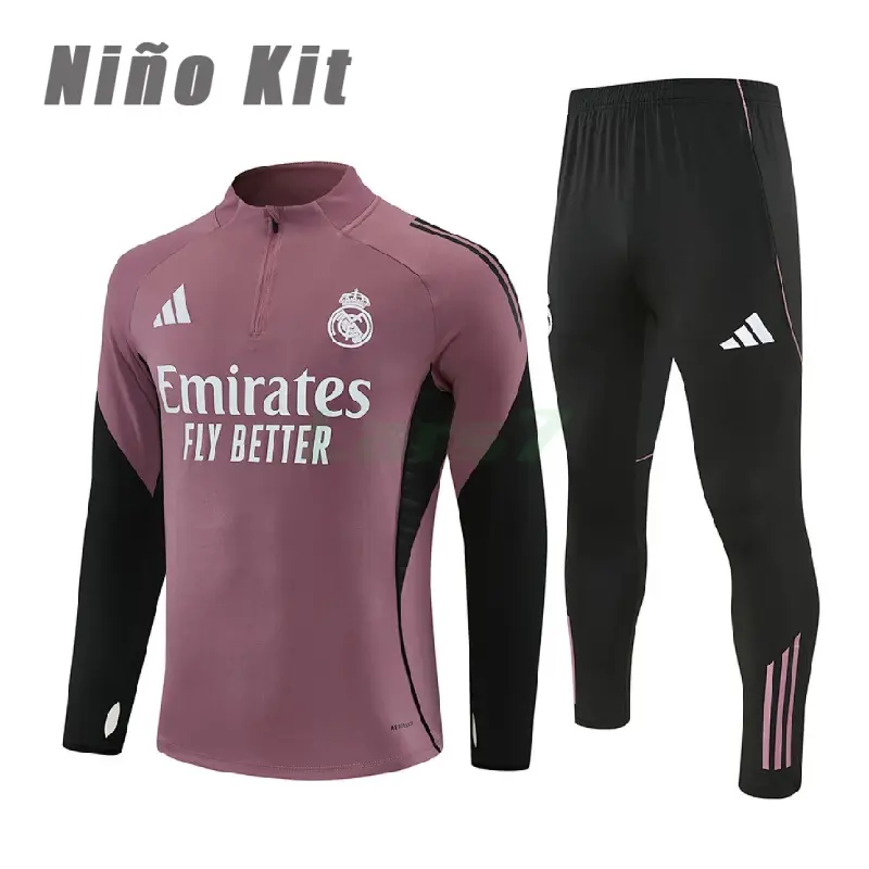 Sudadera De Entrenamiento Real Madrid 2025/2026 Niño Kit Rosa Apagado