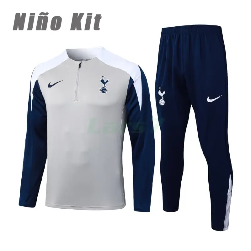 Sudadera De Entrenamiento Tottenham Hotspur 2025/2026 Niño Kit Gris/Azul Marino
