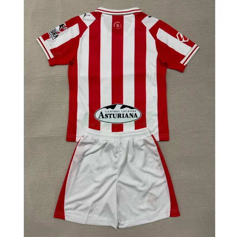 Camiseta Sporting de Gijón 1ª Equipación 2025/2026 Niño Kit con Parche La Liga