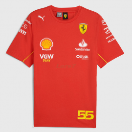 Camiseta Scuderia Ferrari F1 2024 Carlos Sainz #55 Rojo