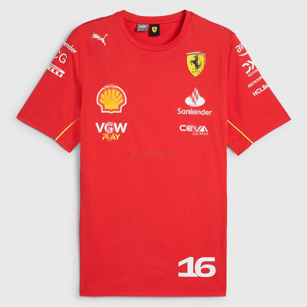 Camiseta Scuderia Ferrari F1 2024 Charles Leclerc #16 Rojo