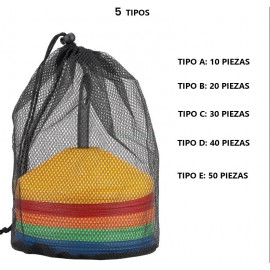 Juego de Conos de Disco Multicolor para Entrenamiento con Soporte y Bolsillos de Malla