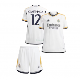 Camiseta Camavinga 12 Real Madrid 1ª Equipación 2023/2024 Niño Kit