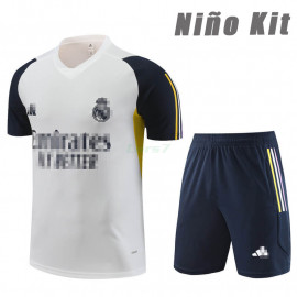 Camiseta Real Madrid Blanco/Azul 2023/2024 Niño Kit