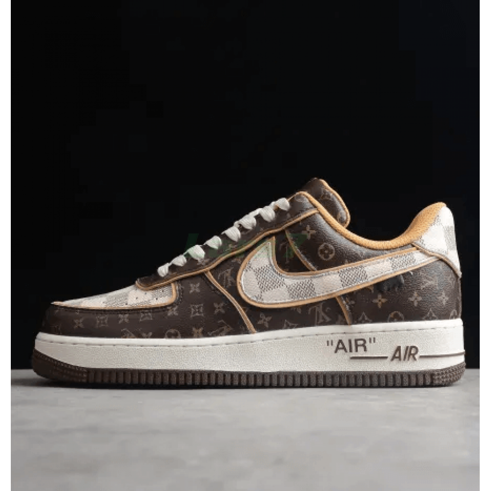 Air Force 1 L-V Corte Bajo Monogram Tablero de Ajedrez Marrón 