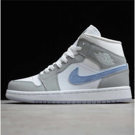 Air Jordan 1 Corte Medio Blanco/Gris/Azul