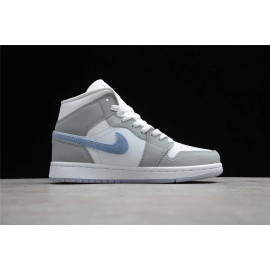 Air Jordan 1 Corte Medio Blanco/Gris/Azul