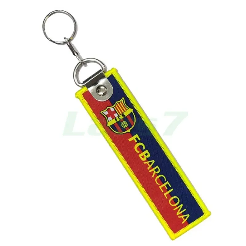 Llavero tejido con impresión Barcelona